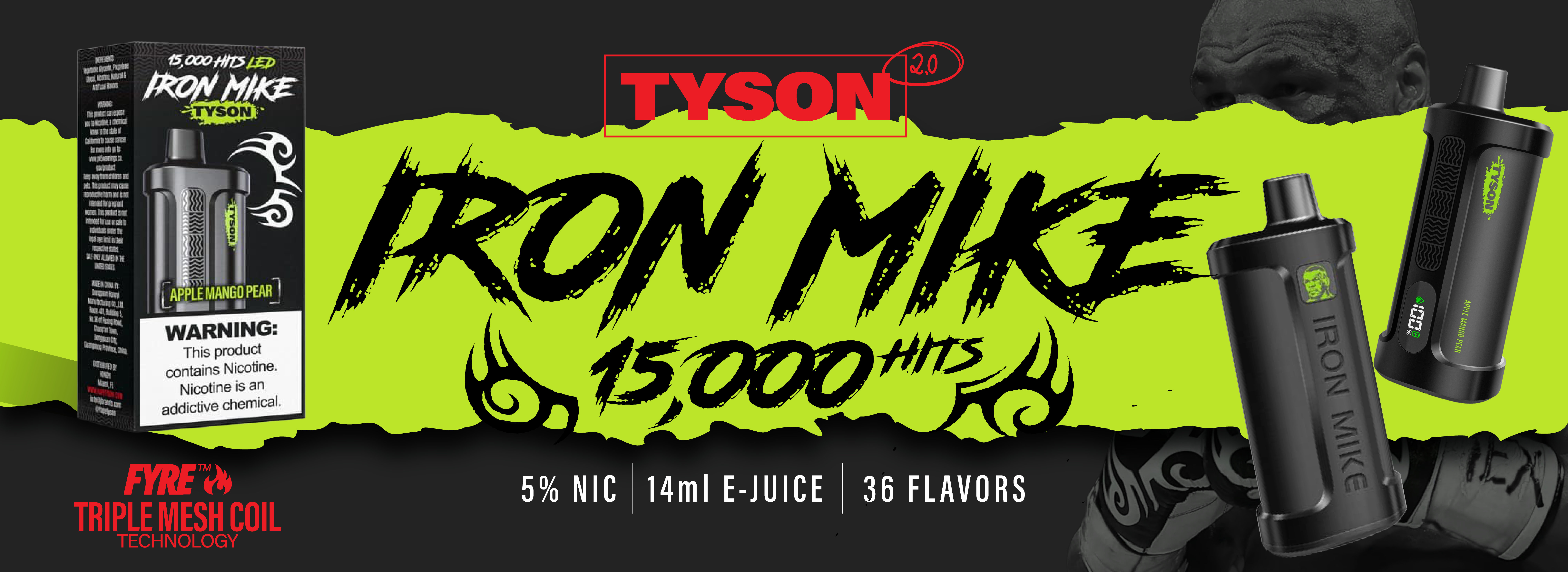 Tyson 2.0 Iron Mike 15K disposable vapes