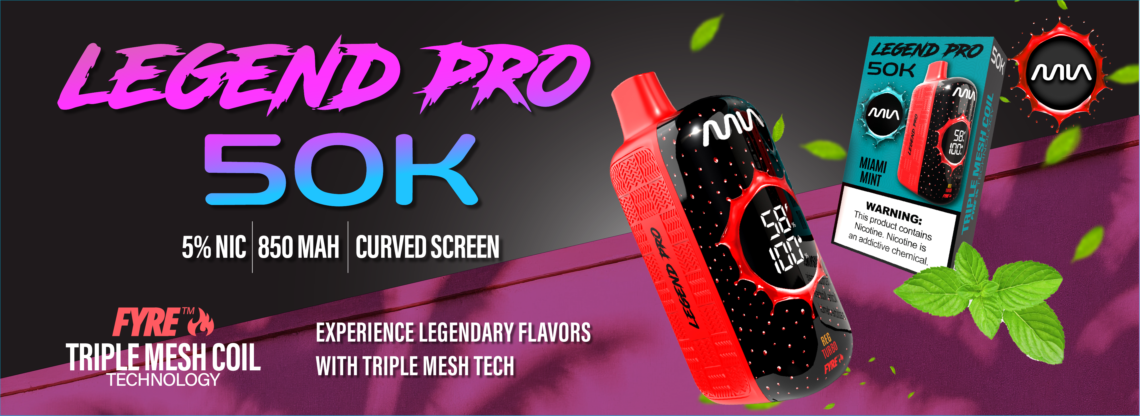 MIA Legend Pro 50K disposable vapes